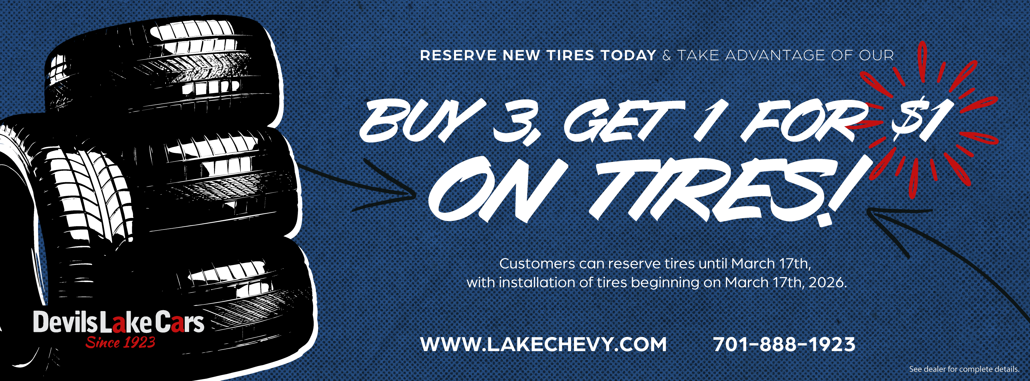Buy 3 Tires, Get 1 for $1 - Lake Chevrolet GMC